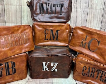 Embroidered Men's Toiletry Bag Personalized, Travel Shaving Kit, Groomsmen Best Man Proposal Gift, Monogrammed Tote Men, Fathers Day Gift