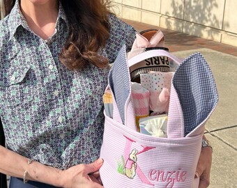 Gift for Easter, Bunny Basket Pink