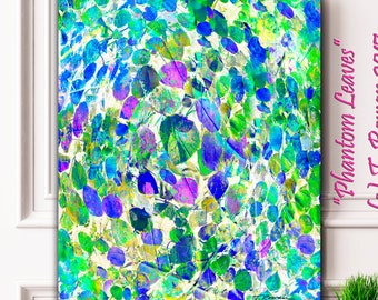 Abstract Leaf Giclee Print: Colorful Botanical Art, Metal Print