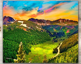 Colorado Art,Independance Pass,Colorado Wall Art,Colorado Springs Art,Colorado Photography,Sunset over Rocky Mountains,Colorado Art Print