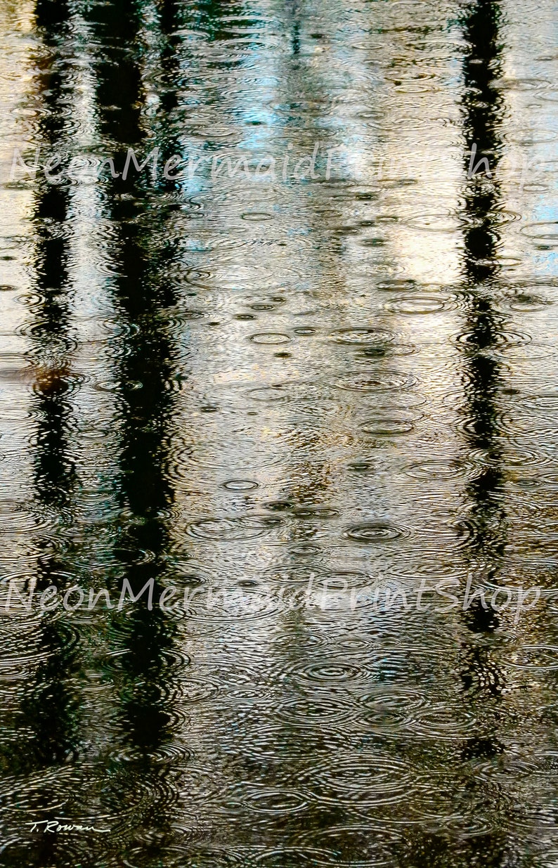 Rain Art,Abstract Rain Photography,Water Art,Silver Office Art,Abstract Water Photographs,Rainstorm Art,Large Metal Prints,Large Wall Decor image 10