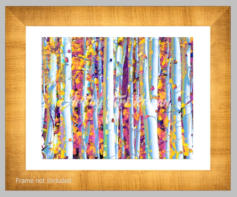 Aspen Tree Art Print,Autumn Leaves Art,Colorful Trees,Fall Leaves Decor,Aspen Symphony by Teri Rowan,Color Nature Print,Autumn Landscape,, image 6