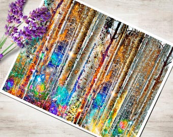 Colorful Aspen Trees Giclée Print: Colorado Landscape Art