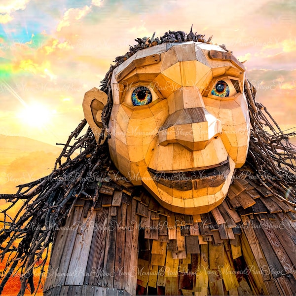 Troll Art Print: Rita the Rock Planter, Boho Fairycore Wall Decor