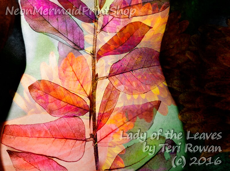 Fine Art Photography of Woman with Leaves Figurative Art,Romantic Bedroom Art Valentines's Day Gift,Pink Art,Bedroom Decor Nude with Leaves image 5