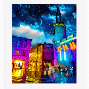 La Rochelle France Castle Giclee Print: Fairytale Steampunk Art Giclee Print 8 x 10 inches