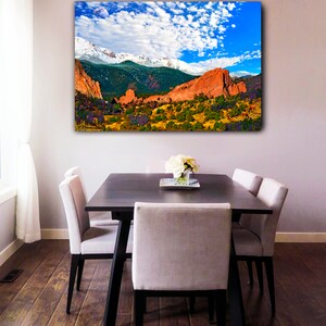 Pike's Peak,Garden of the Gods,Colorado Art,Colorado decor,Colorado Springs Art,Colorado Photograph,Garden of the Gods Art,Mountain Scenery Metal Print 30 x 40 inches