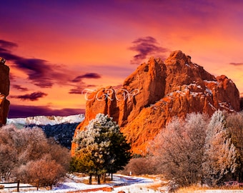 Garden of the Gods Art,Sunset Mountain Landscape,Metal Prints,Colorado Art,Garden of the Gods Art Print,Sunset Art,Colorado Art Print