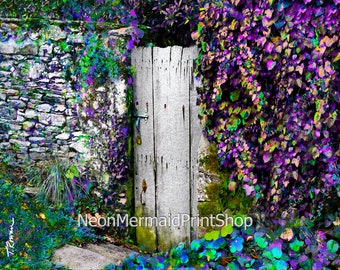 French Garden Door Giclee Print Metal Print Garden Art Nature Photography Fairytale Art Print Magical Garden Door Boho Country Gift for Mom