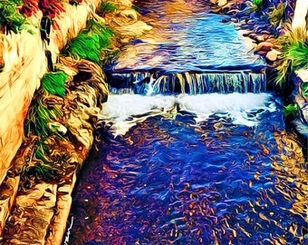 Water Art,Water Photography,River Art,Rainbow Office Art,Colorful Water Photographs,Waterfall Art,Large Metal Prints,Wall Decor,Colorado Art