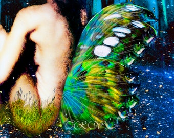 Butterfly Wing Fairy Art Print: Whimsical Girl Room Decor