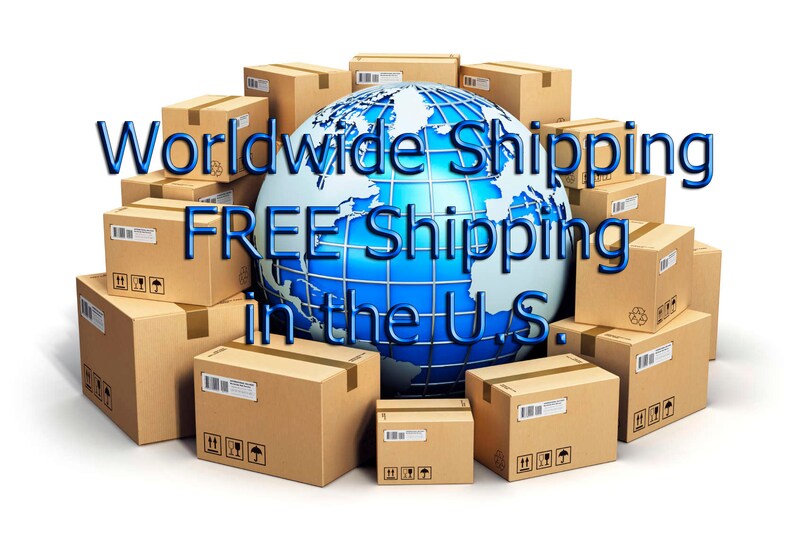 May include: A blue globe surrounded by cardboard boxes. The text "Worldwide Shipping FREE Shipping in the U.S." is displayed on the image.