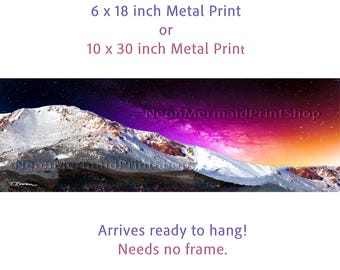 Milky Way Panoramic Metal Print: Colorado Pikes Peak Art