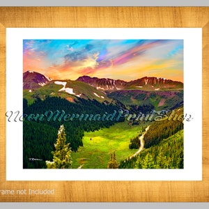 Mountain Sunset Art,Colorado Landscape,Colorful Art,Living Room Art,Metal Print,Mountain Scene,Valentines Day Gift,Pastel Decor,Teri Rowan Fine Art Print 8x10 inches