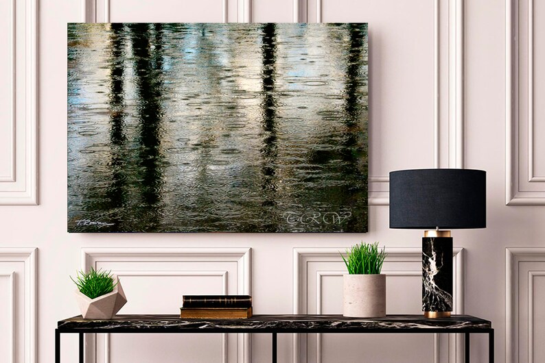Rain Art,Abstract Rain Photography,Water Art,Silver Office Art,Abstract Water Photographs,Rainstorm Art,Large Metal Prints,Large Wall Decor image 9