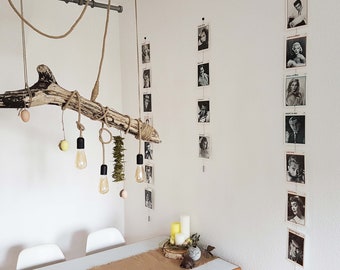Vertical photo rope with magnets, ideal for quickly and easily hanging photos and postcards - photo line, picture rope, magnetic rope, photo wall