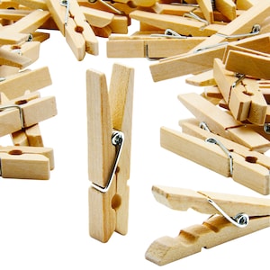 Natural wooden pegs 5 cm for many creative projects | Small clothespins made of natural wood, ideal for crafting, labeling, and decorating