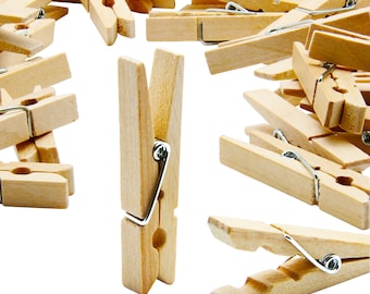Natural wooden pegs 5 cm for many creative projects | Small clothespins made of natural wood, ideal for crafting, labeling, and decorating