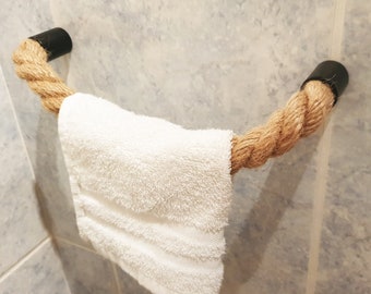 Porte-serviettes corde en jute 100% ECO cintre en acier inoxydable cuisine salle de bain WC douche sèche-serviettes baignoire sèche-serviettes maritime design industriel cordon cordon naturel