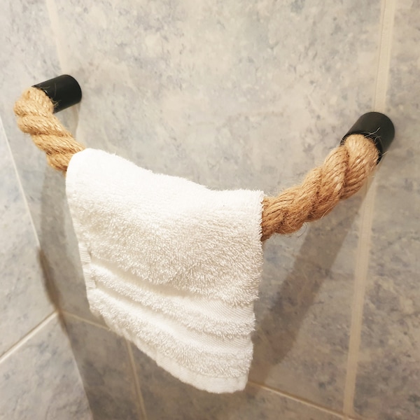 Towel holder jute rope 100% ECO stainless steel hanger kitchen bathroom toilet shower towel holder bath towel holder maritime industrial