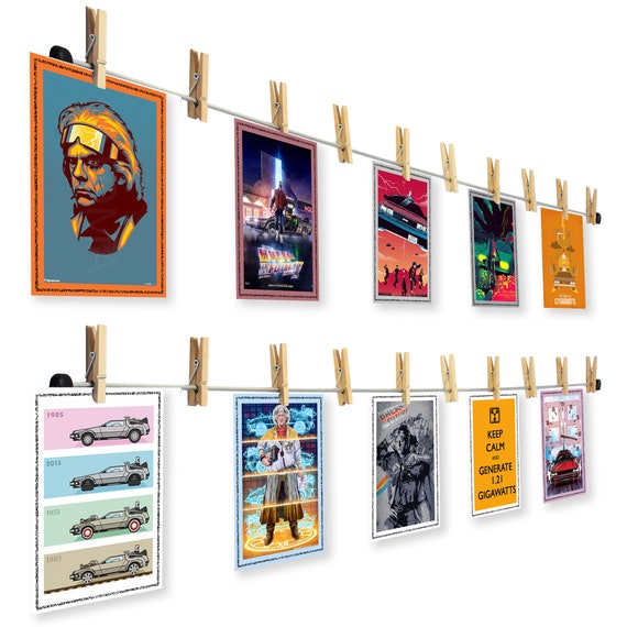 Photo Rope With Clips for Creative and Beautiful Decoration Photo Rope With Rustic Wooden Clips Photo Cord Ideal for Hanging Photos Etsy