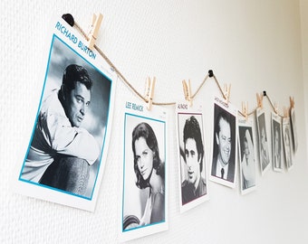 Photo rope with clips ideal for hanging up photos and postcards quickly and easily - photo rope, picture rope, photo cord - Made in Germany