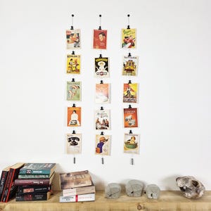 Stylisches Fotoseil mit schwarzen Metallclips – kreative Wanddeko für Fotos, Postkarten und Erinnerungen - Moderne Fotoleine Made in Germany