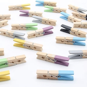 Colorful magnetic clips in blue, yellow, gray, green, purple, black - magnetic clips ideal for refrigerator, whiteboard, magnetic board
