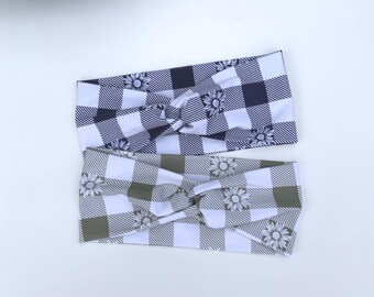 Cotton Jersey Twist Headband | Lightweight | Floral Print Hair Accessory