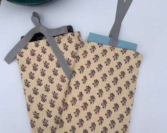 Quilted Book Sleeve | Floral Print Padded Cover | Tablet Case | Gift for Book Lovers