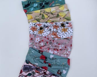 Cotton Jersey Twist Headband | Bugs Print Hair Accessory