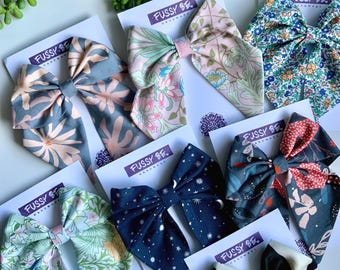 Handmade Cotton Bow in super stylish prints with silver alligator clip