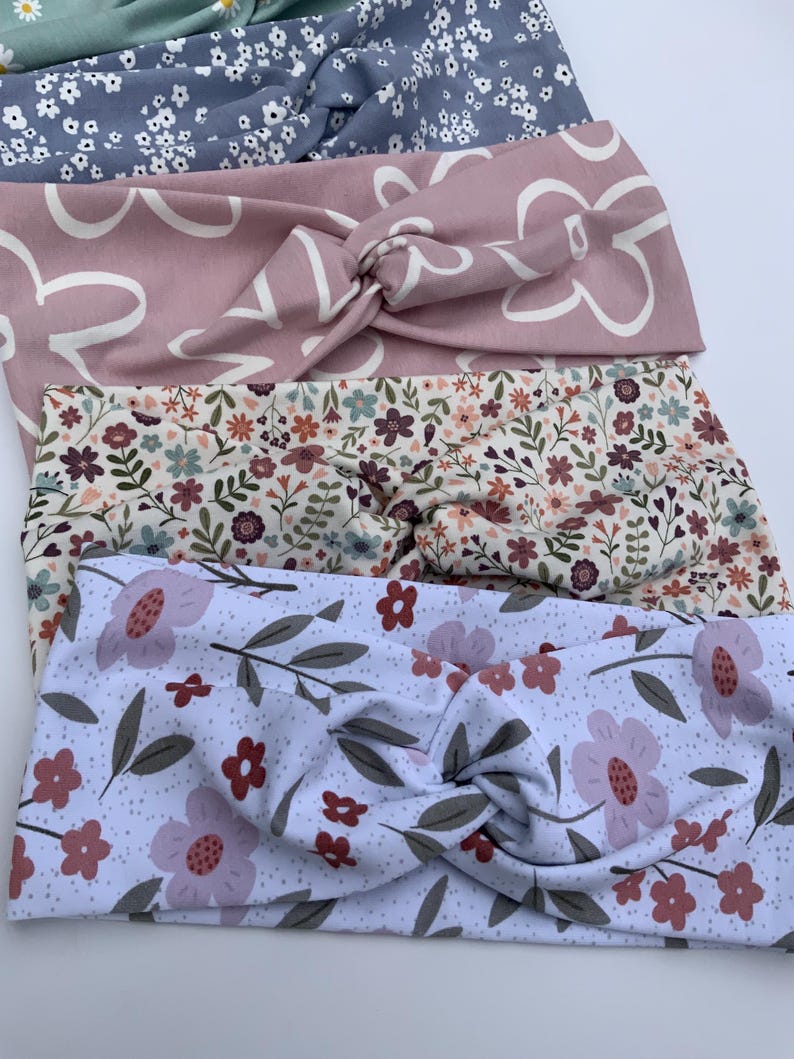 Cotton Jersey Twist Headband | Ditsy Floral Print Hair Accessory immagine 11