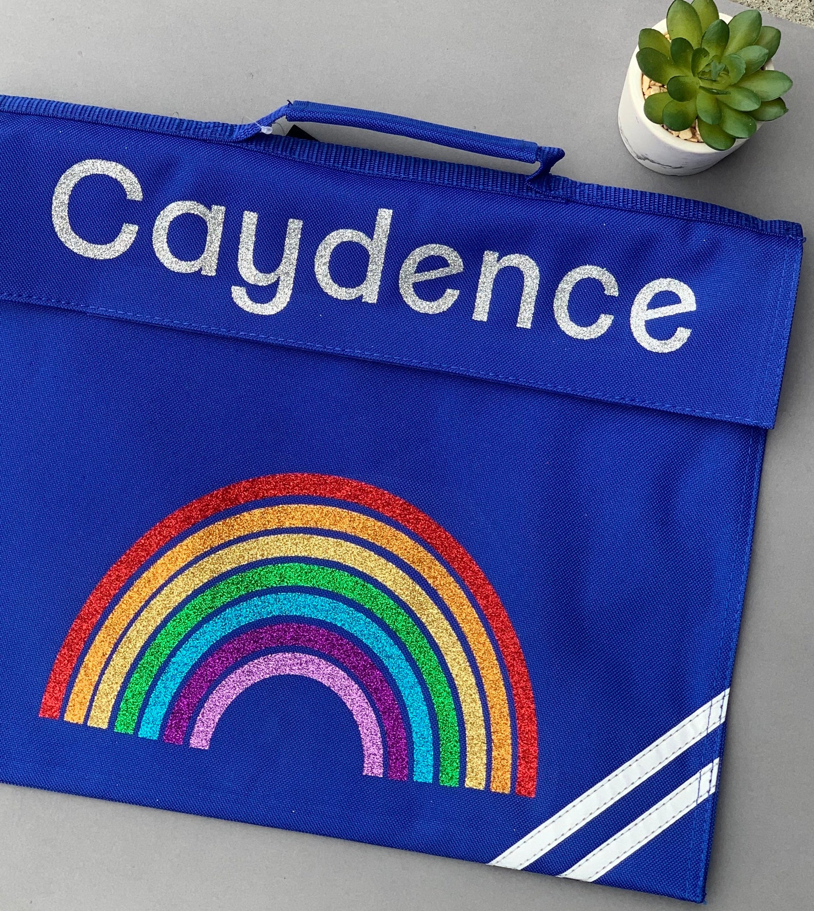 Book Bag Personalised with Glitter Rainbow Rainbow Bag Etsy