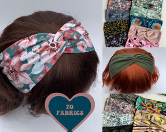 Headbands UK, Yoga Headband, Summer Headbands, Printed, Wide Fit, Hair Loss, Soft Cotton Jersey fabric, 70 colours, Hair Accessories, Ladies