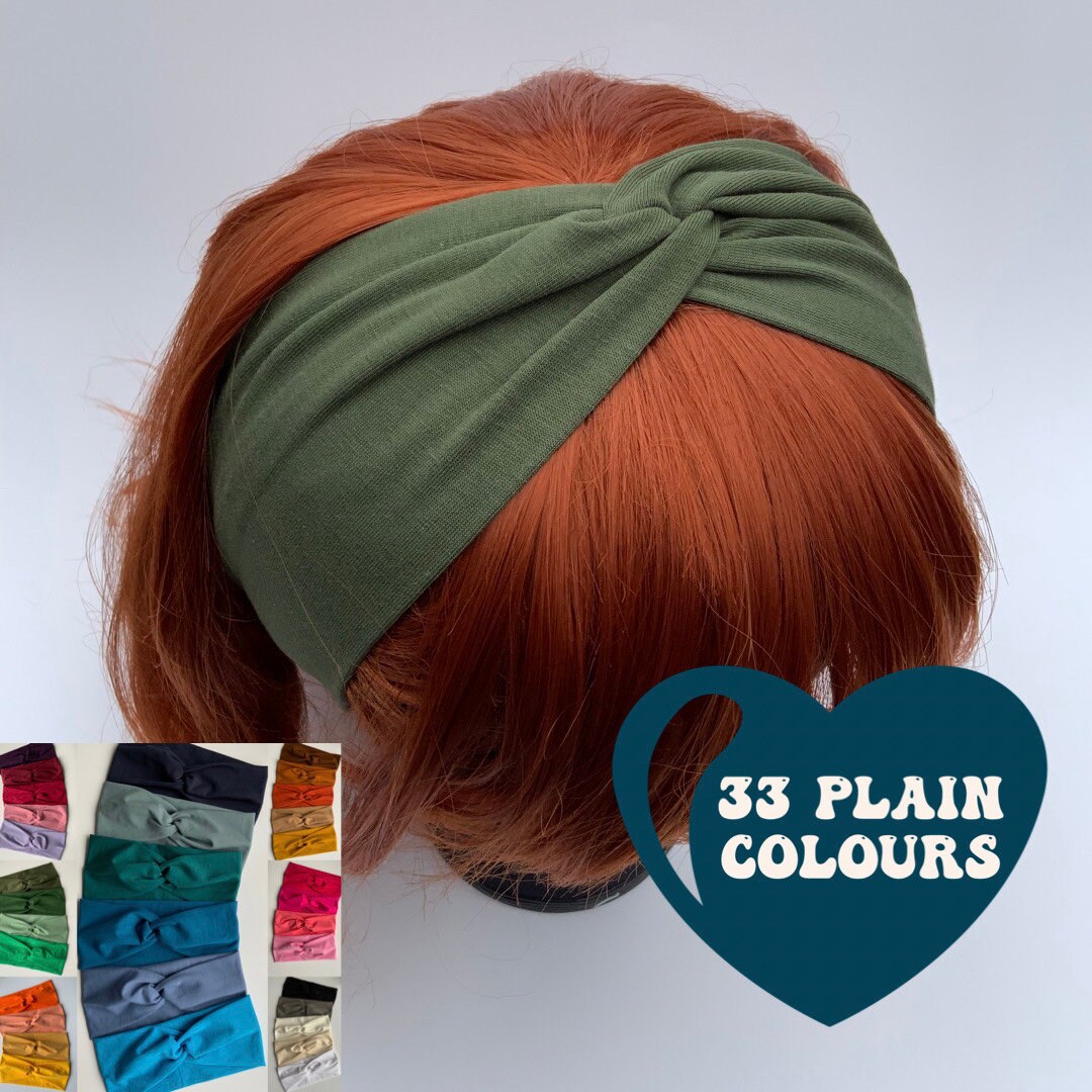 Headbands UK, Organic Non Slip Headband, Soft Cotton Jersey Fabric in