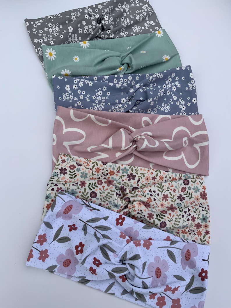 Cotton Jersey Twist Headband | Ditsy Floral Print Hair Accessory immagine 10