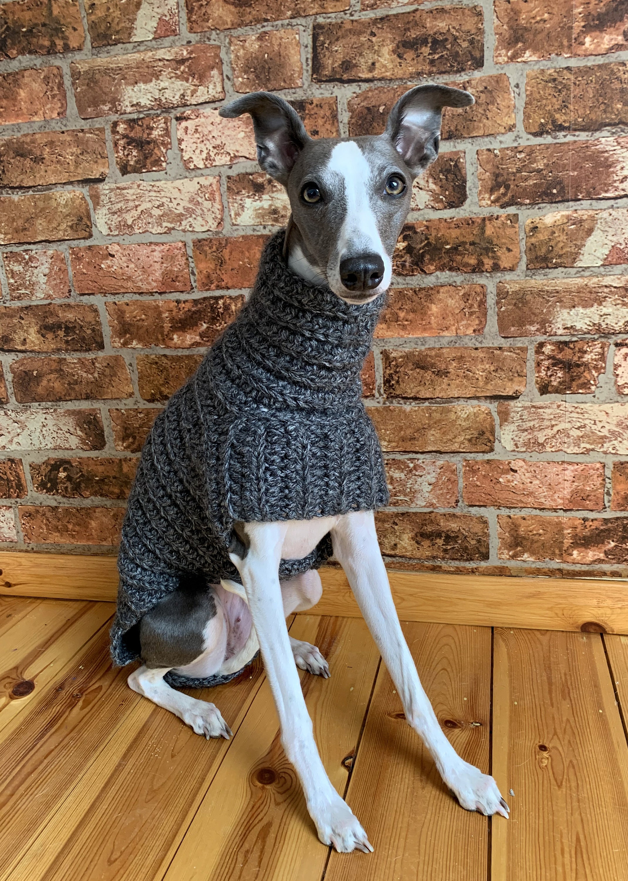 Whippet Sweater / Jumper in Charcoal Grey Etsy