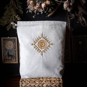 Embroidered large knitting project bag/crochet bag/ yarn bag/ gift for knitter/ gift for mother