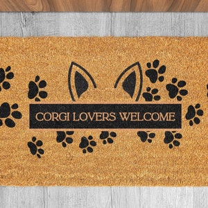 Corgi Mom Gift, Corgi Lover Welcom Doormat, Gift Corgi Mom, Welcoming Door Mat Dog, Corgi Mom Gifted, Corgi Rug Front Door Patio, CorgiMom