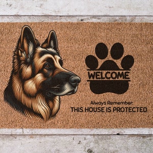 Dog Person Door Mat, Beware of Dog, German Shepherd Welcom Doormat, Welcoming Door Mat Dog, German Shepherd Mom Gift, Security Sign