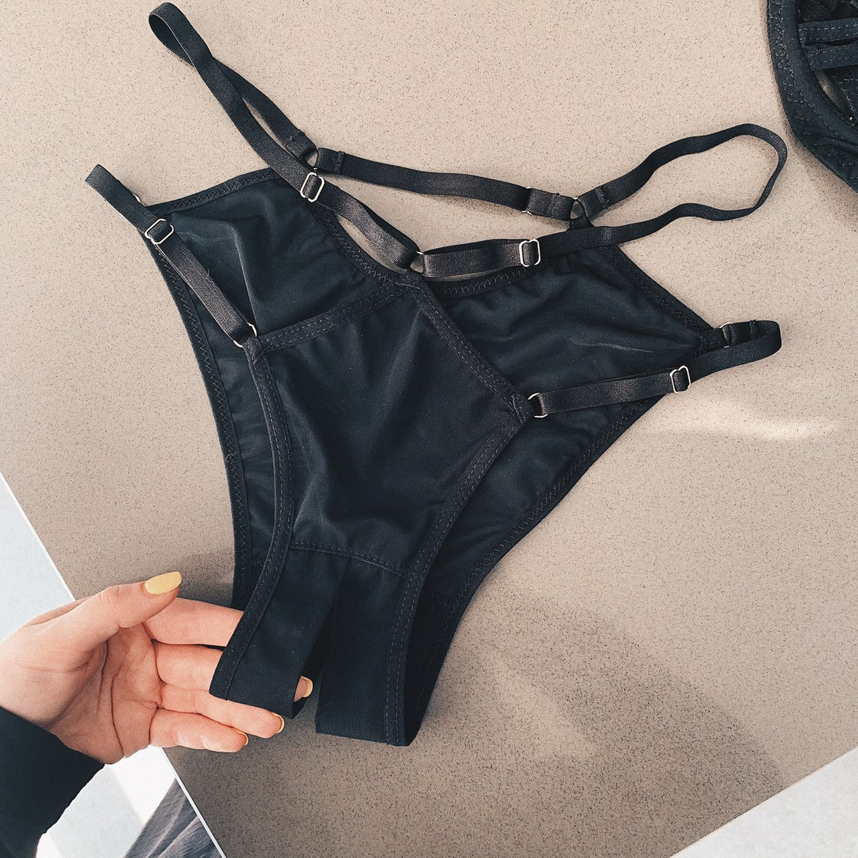 Open Gusset Panties Crotchless Panties Harness Brief Open Etsy Canada