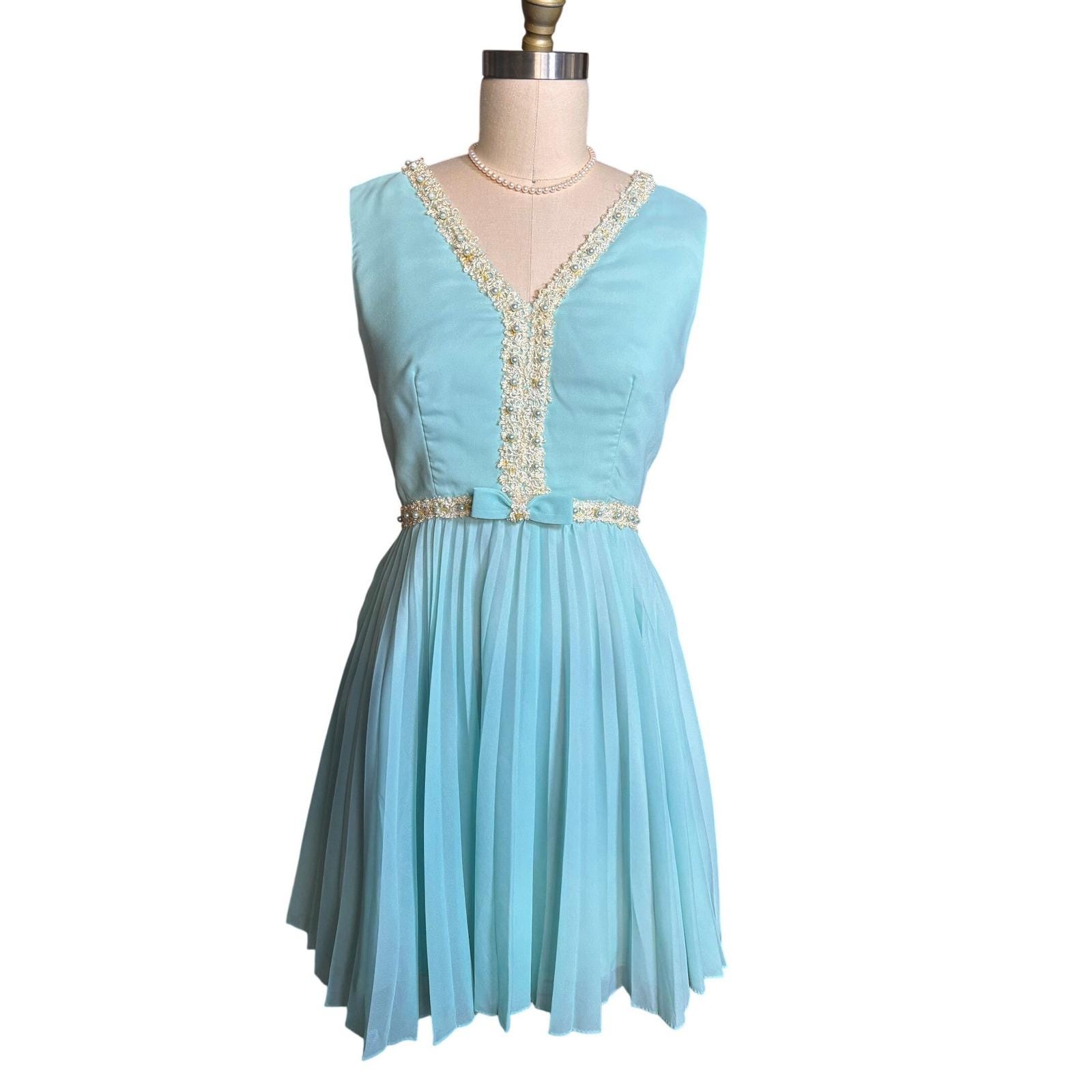 60s Aqua Blue Dress - Etsy 60s Aqua Blue Dress - Etsy
