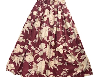 Vintage Banana Republic Safari Skirt Floral Pleated Cotton 90s Cottagecore 2