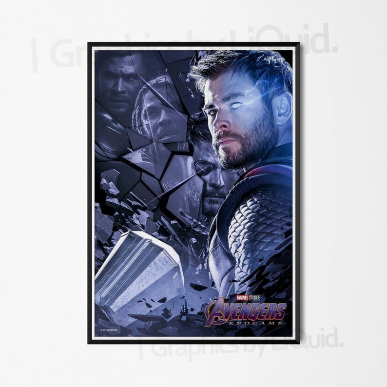A4 A3 A2 A1 A0| Thor Marvel Avengers Digital Art Poster Print T590
