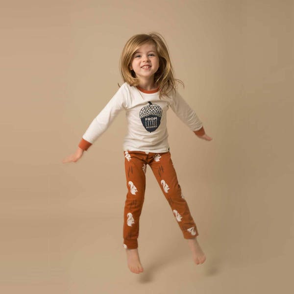 Nuts About You Matching Children's Pyjamas with Long Sleeved Top
