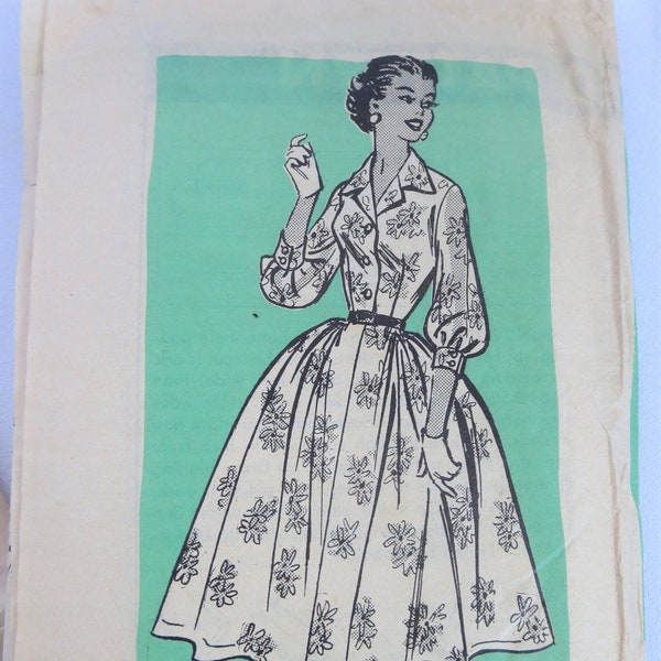 50s Pattern, Vintage Dress Pattern, Mail Order Pattern, 50s Dress Pattern, Marian Martin, 40s, 50s, Dress Pattern, 4614, Long Sleeve Dress