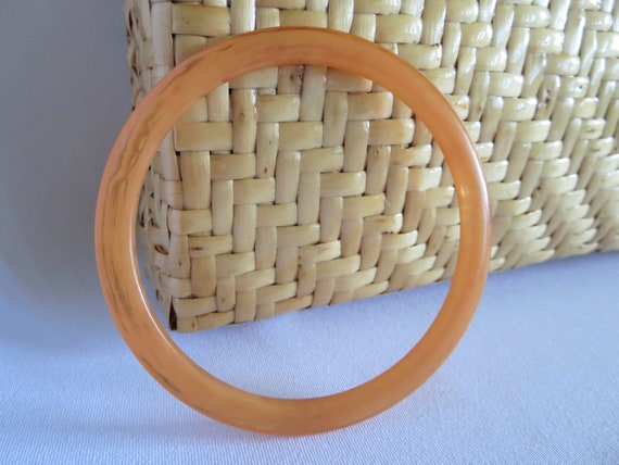 Orange Bangle, Vintage Bangle, Bangle, Lucite, Th… - image 1