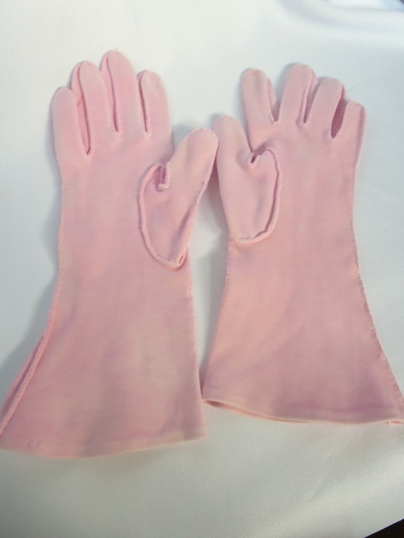 Pink Gloves, Vintage Gloves, 40s Gloves, Light Pi… - image 5