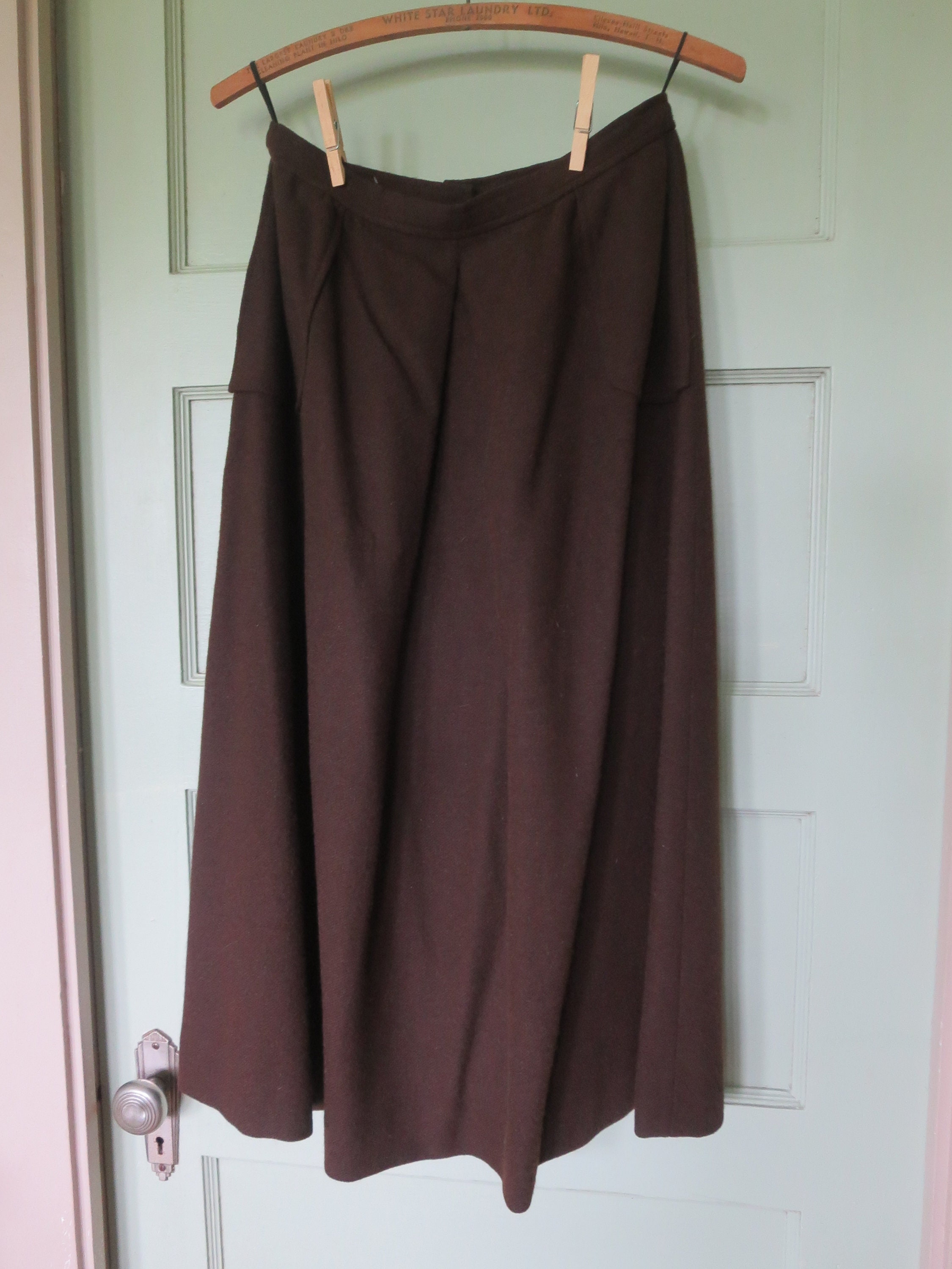 Vintage Brown Skirt, Wool Skirt, Brown Skirt, 40s Skirt, Skirt, Skirt ...